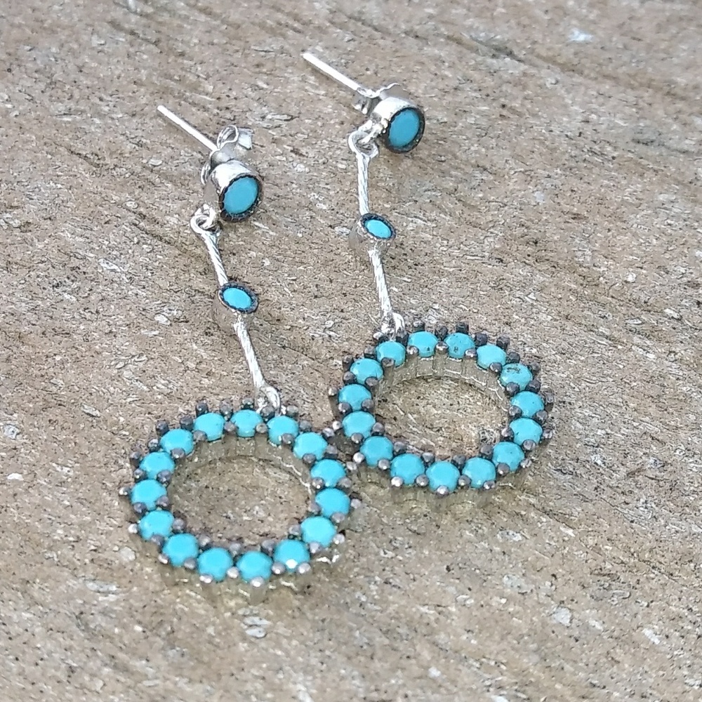 2x$30 Sterling Silver 925 Ocean Blue earrings.
